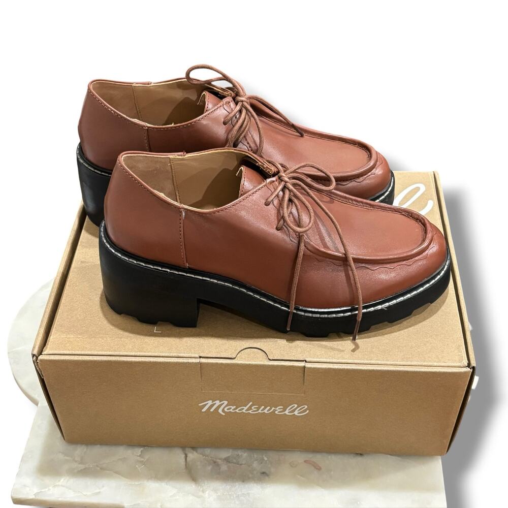 Madewell The Hempstead Desert Boot Brown Leather Lug Sole Women's Size 9 NIB